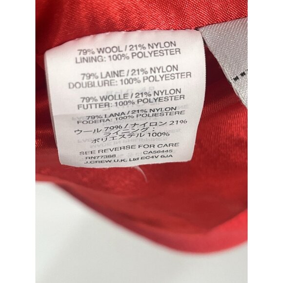 J Crew Red Stadium Cloth Coat Nello Gori Cocoon Full Zip Sz 6 B2770 - Picture 4 of 7